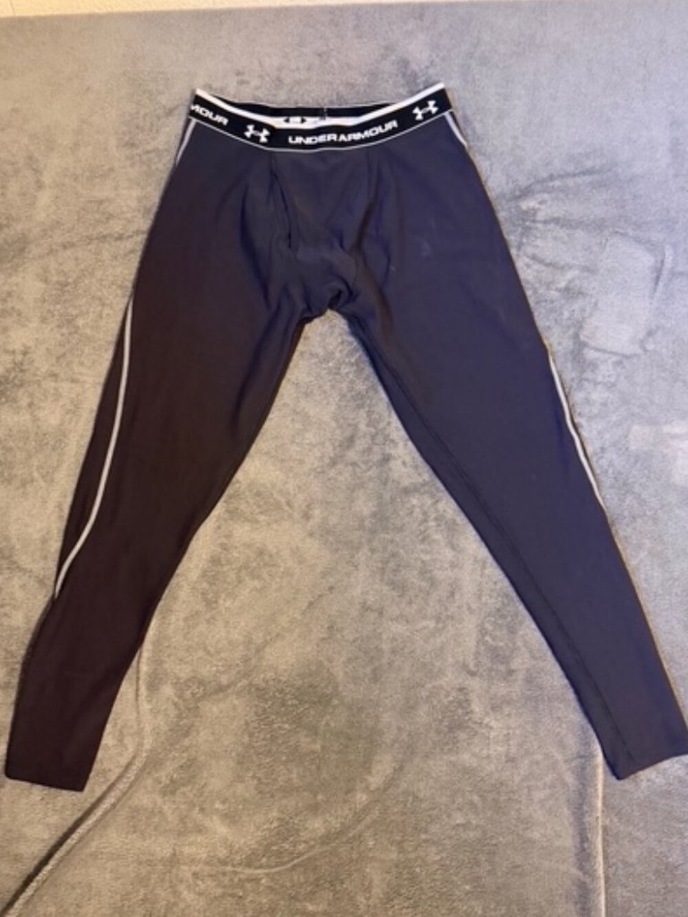 Under Armour Base Layer Leggings Men's L Black Mid-Weight Logo Waistband (Used)